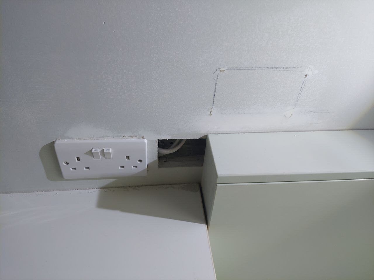Same wall repaired and smooth
